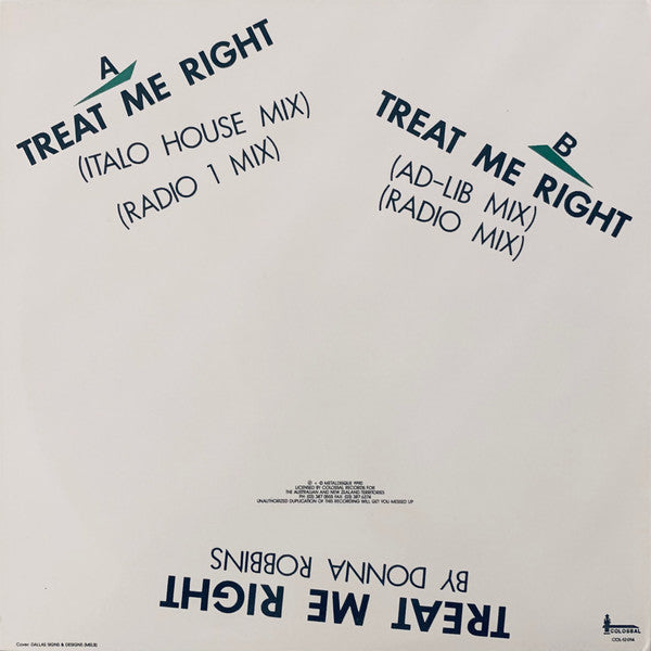 Donna Robbins : Treat Me Right (12")