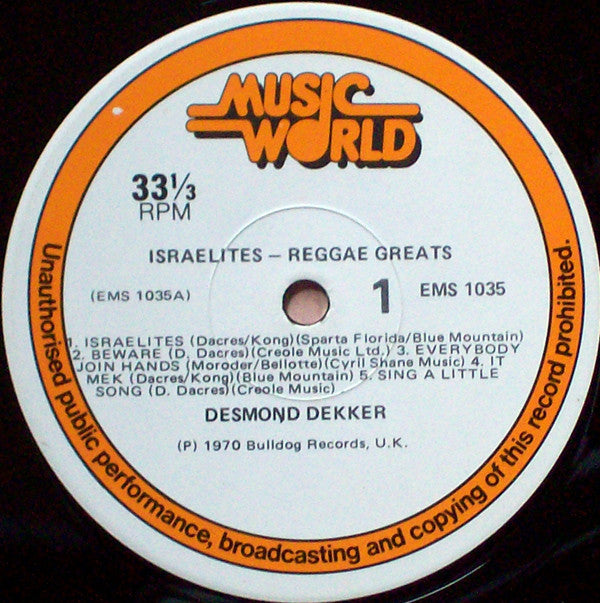 Desmond Dekker : Israelites - Reggae Greats (LP, Album)