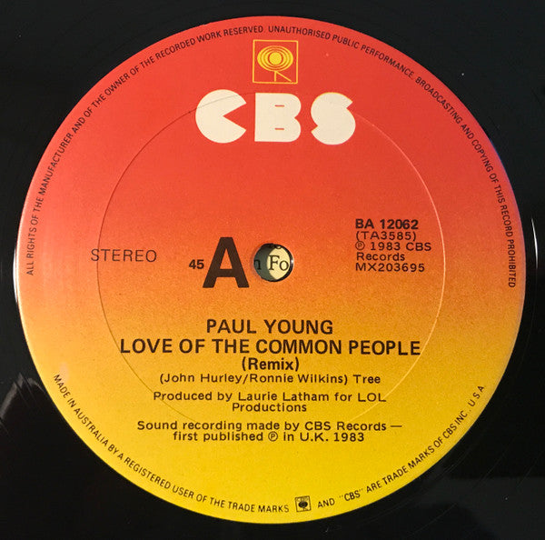 Paul Young : Love Of The Common People (Extended Club Mix)  (12", Single)