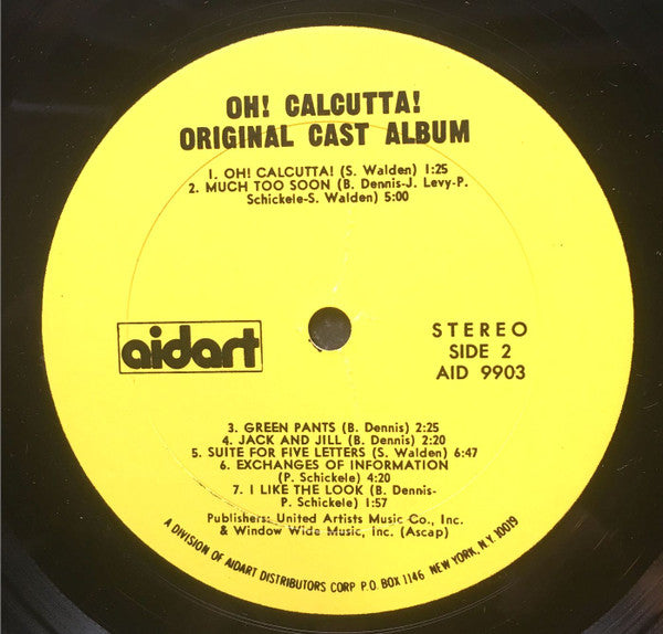 "Oh! Calcutta!" Original Cast : Oh! Calcutta (Original Cast Album) (LP, Album)