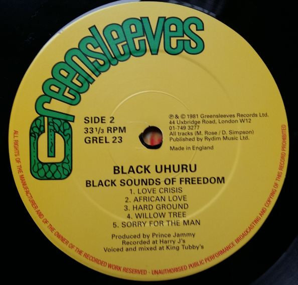 Black Uhuru : Black Sounds Of Freedom (LP, Album, RE)