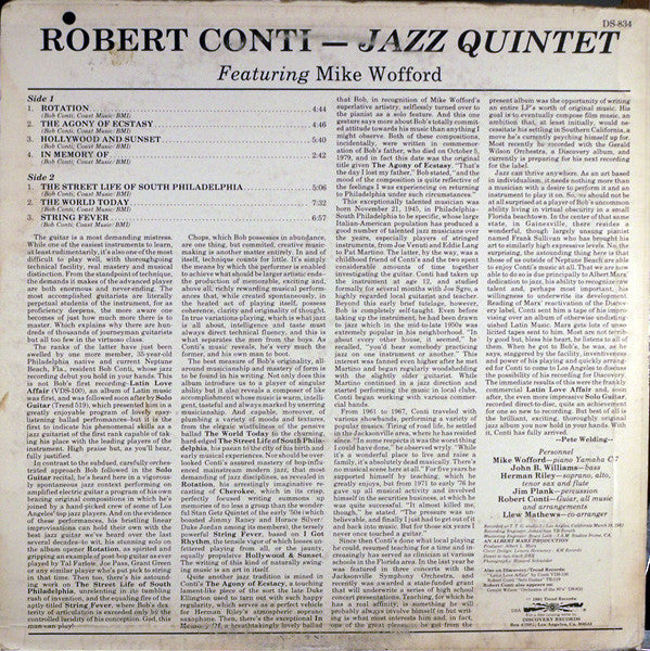 Robert Conti Featuring Mike Wofford : Jazz Quintet (LP, Album)