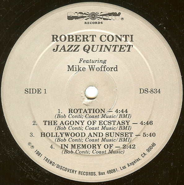 Robert Conti Featuring Mike Wofford : Jazz Quintet (LP, Album)