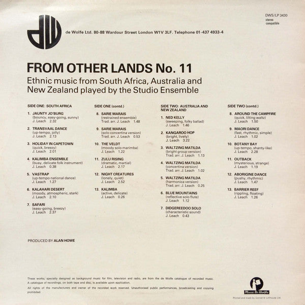 The Studio Ensemble : From Other Lands No. 11 (LP)