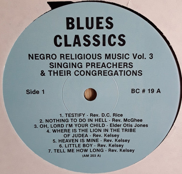 Various : Negro Religious Music Vol. 3 - Singing Preachers And Their Congregations (LP, Comp)