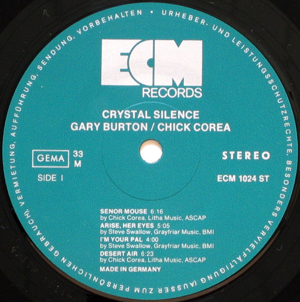 Gary Burton / Chick Corea : Crystal Silence (LP, Album)