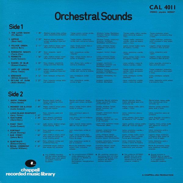 John Cacavas And His Orchestra : Orchestral Sounds (LP)