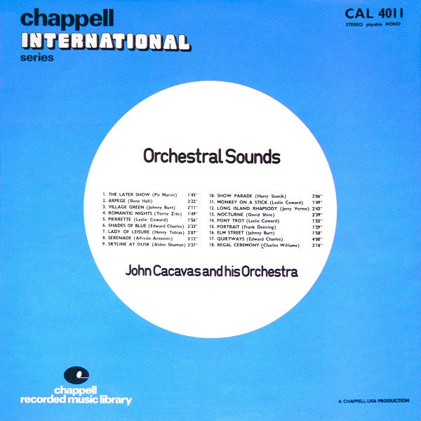 John Cacavas And His Orchestra : Orchestral Sounds (LP)