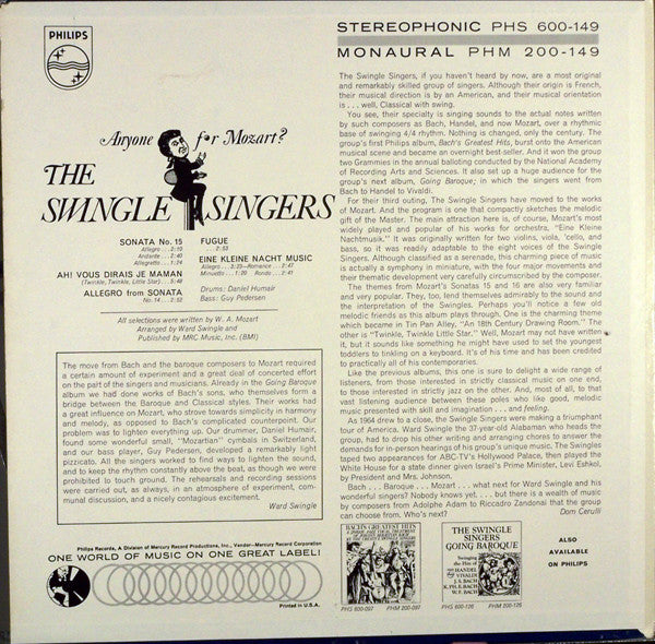 Les Swingle Singers : Anyone For Mozart? (LP, Album)