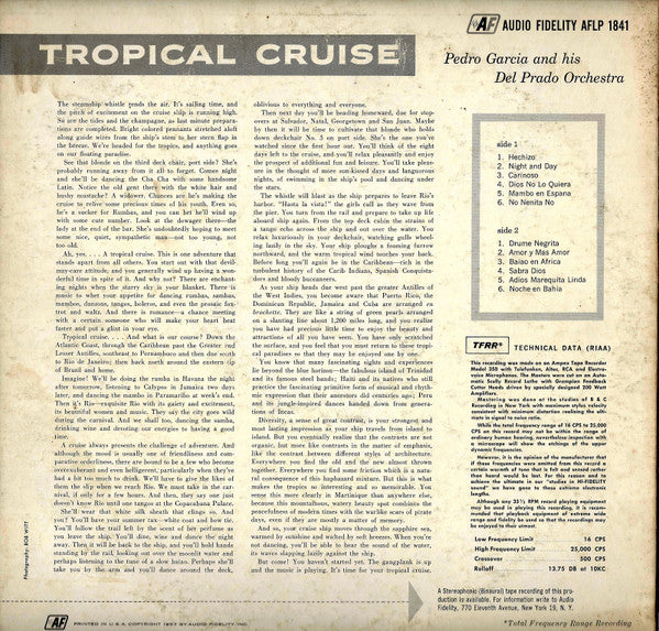 Pedro Garcia And His Del Prado Orchestra : Tropical Cruise Vol. 1 (LP, Album, Mono)