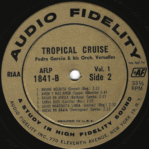 Pedro Garcia And His Del Prado Orchestra : Tropical Cruise Vol. 1 (LP, Album, Mono)