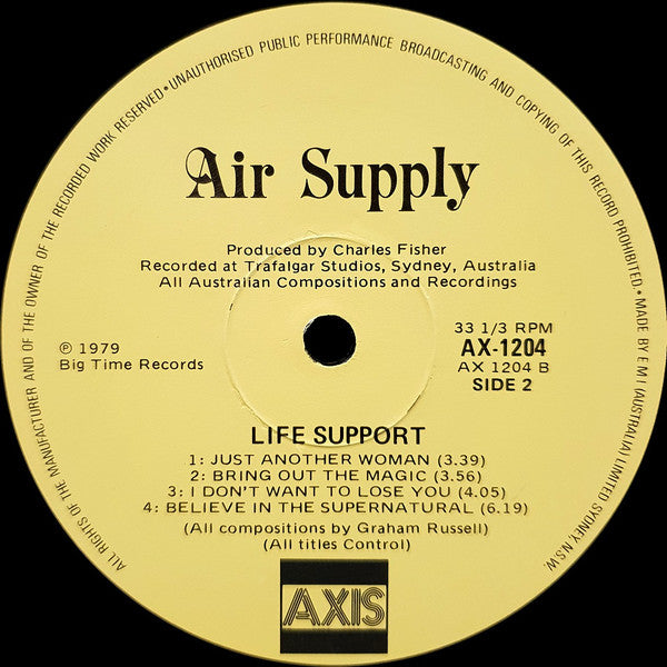 Air Supply : Life Support (LP, Album, RE)
