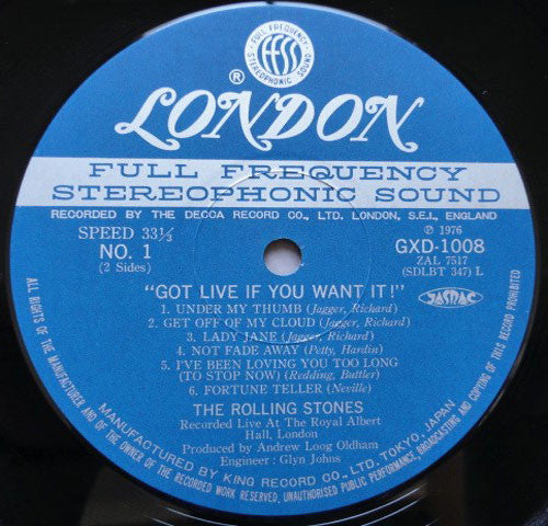 The Rolling Stones : Got Live If You Want It! (LP, Album, RE)