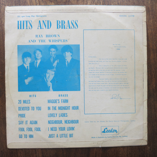 Ray Brown & The Whispers : Hits And Brass (LP, Mono)