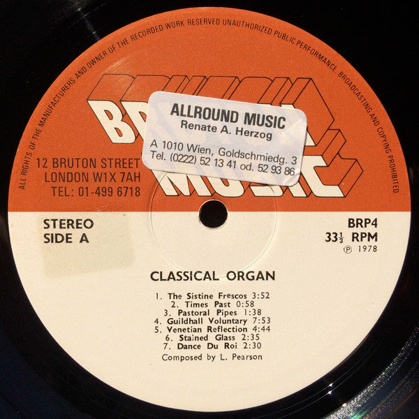 Leslie Pearson : Classical Organ (LP)