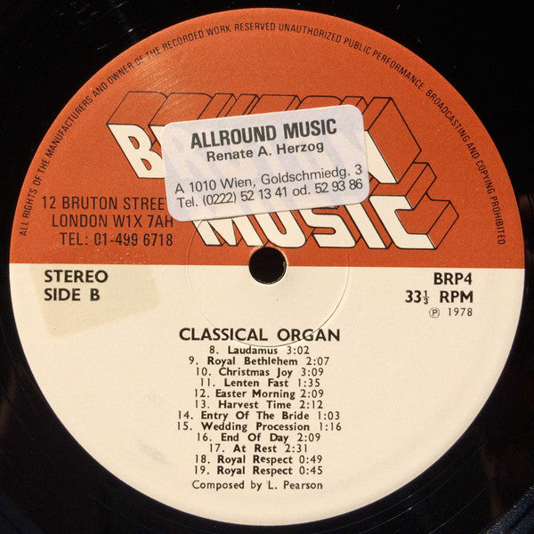 Leslie Pearson : Classical Organ (LP)