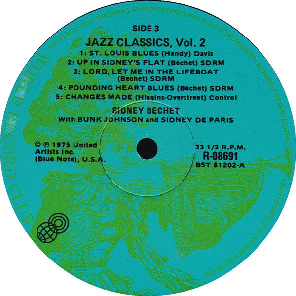 Sidney Bechet : Jazz Classics Volume 2 (LP, Comp, Mono, Club)