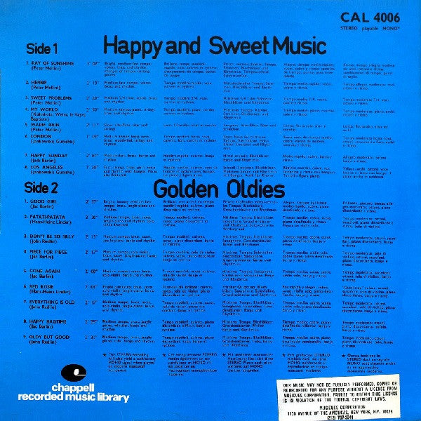 Kai Martin And His Sound : Happy And Sweet Music / Golden Oldies (LP)