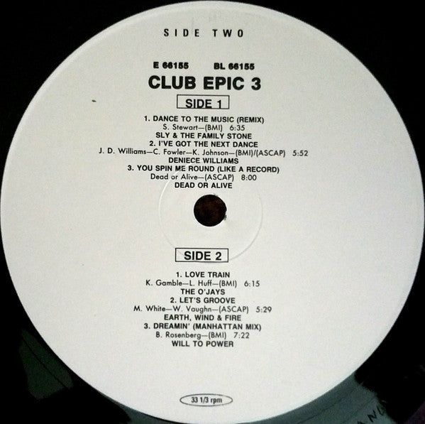 Various : Club Epic (A Collection Of Classic Dance Mixes) Volume 3 (12", Comp)