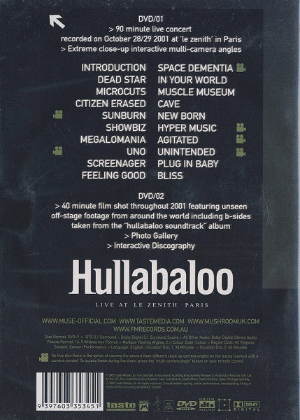 Muse : Hullabaloo (Live At Le Zenith Paris) (2xDVD-V)