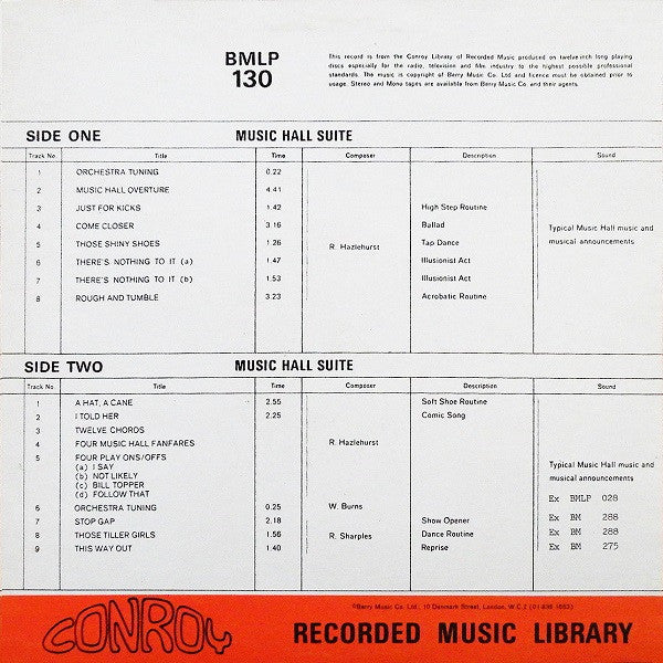 Various : Music Hall Suite (LP)