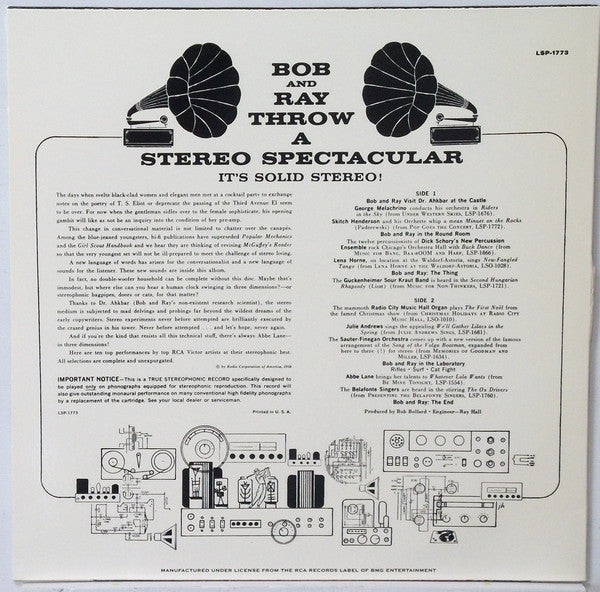 Various : Bob And Ray Throw A Stereo Spectacular (LP, Comp, RM, 180)