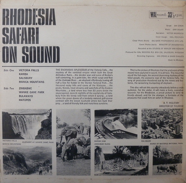 Sam Sklair : Rhodesia Safari On Sound (LP, Album, Mono)