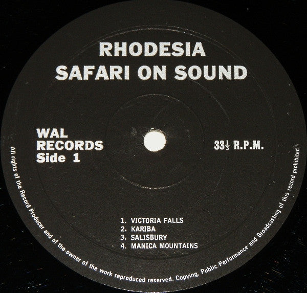 Sam Sklair : Rhodesia Safari On Sound (LP, Album, Mono)