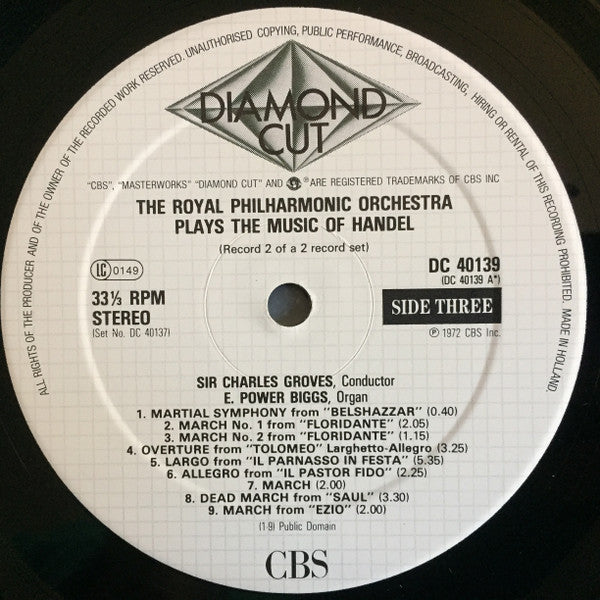 Sir Charles Groves / The Royal Philharmonic Orchestra : The Music Of Handel (2xLP)