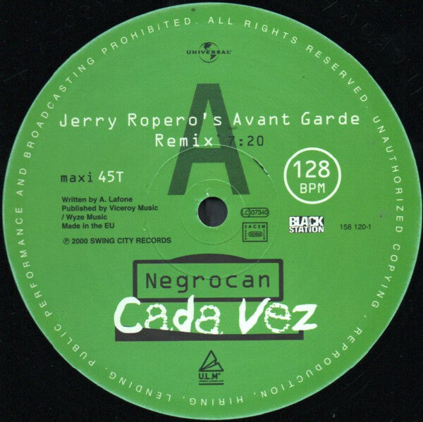 Negrocan : Cada Vez (12")