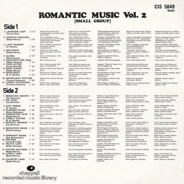 Various : Romantic Music Vol. 2 (Small Group) (LP)