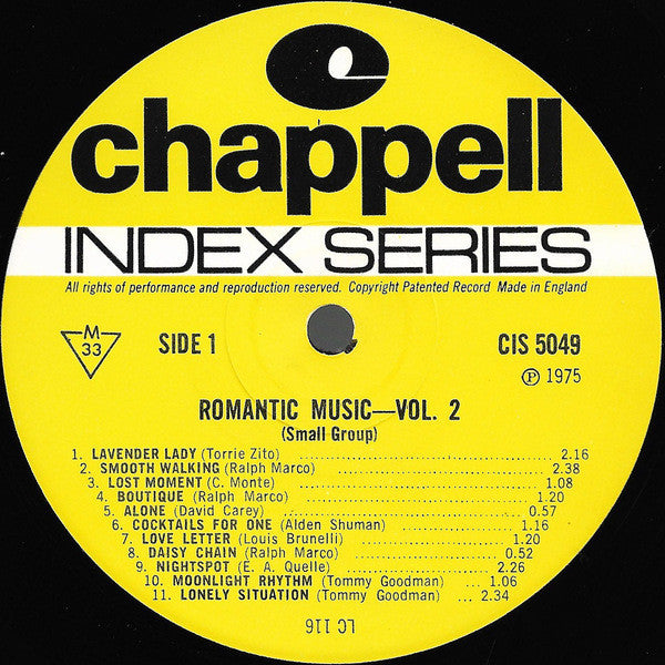 Various : Romantic Music Vol. 2 (Small Group) (LP)