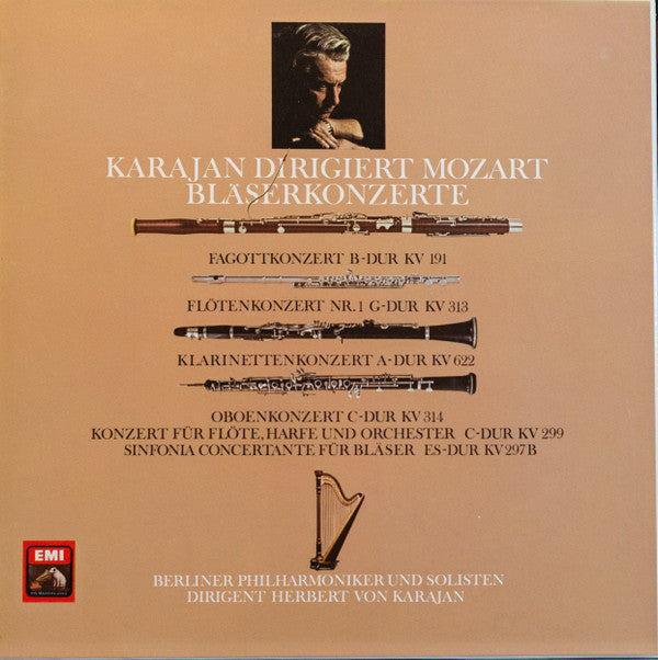 Wolfgang Amadeus Mozart  -  Herbert von Karajan Dirigiert Berliner Philharmoniker : Karajan Dirigiert Mozart - Bläserkonzerte (3xLP, RE + Box)