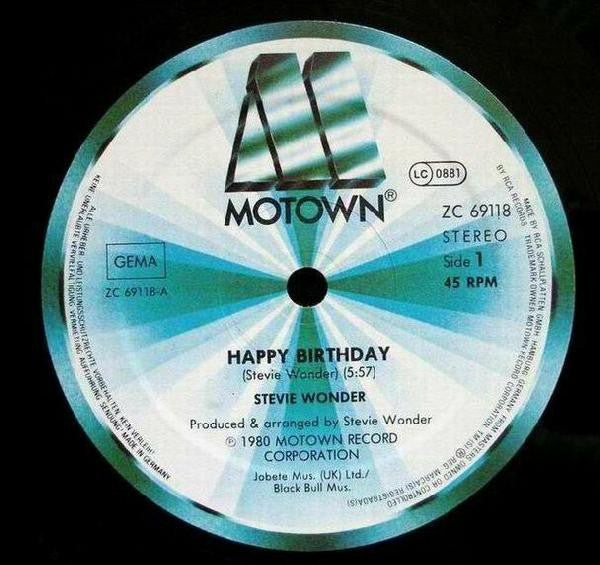 Stevie Wonder : Happy Birthday (12", Maxi, RE)