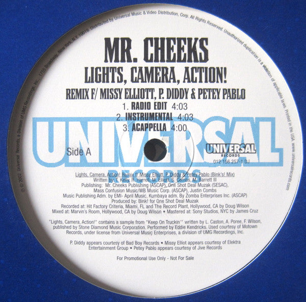 Mr. Cheeks feat. Missy Elliott, P. Diddy & Petey Pablo : Lights, Camera, Action! (Remix) (12", Promo)