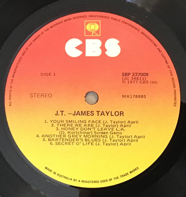 James Taylor (2) : JT (LP, Album)