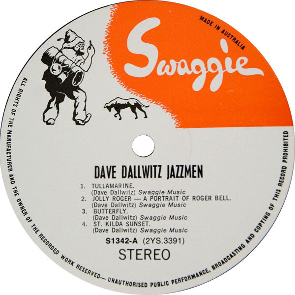 Dave Dallwitz Jazzmen : Melbourne Suite (LP, Album)