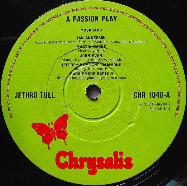 Jethro Tull : A Passion Play (LP, Album, RP, Gat)