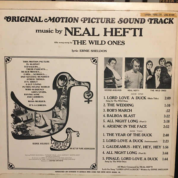 Neal Hefti : Lord Love A Duck (Original Motion Picture Sound Track) (LP)