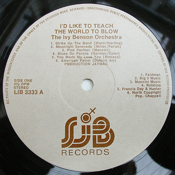Ivy Benson & Her Orchestra* : I'd Like To Teach The World To Blow (LP, Promo)