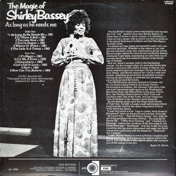 Shirley Bassey : The Magic Of Shirley Bassey (LP, Comp, RE)