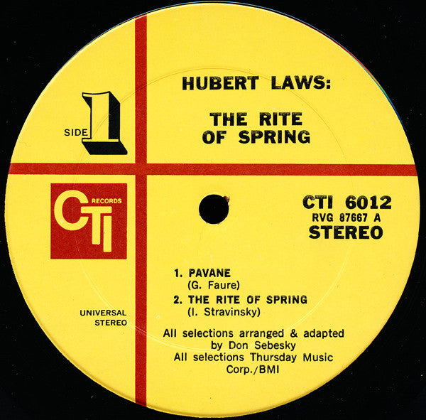 Hubert Laws : The Rite Of Spring (LP, Album, Gat)