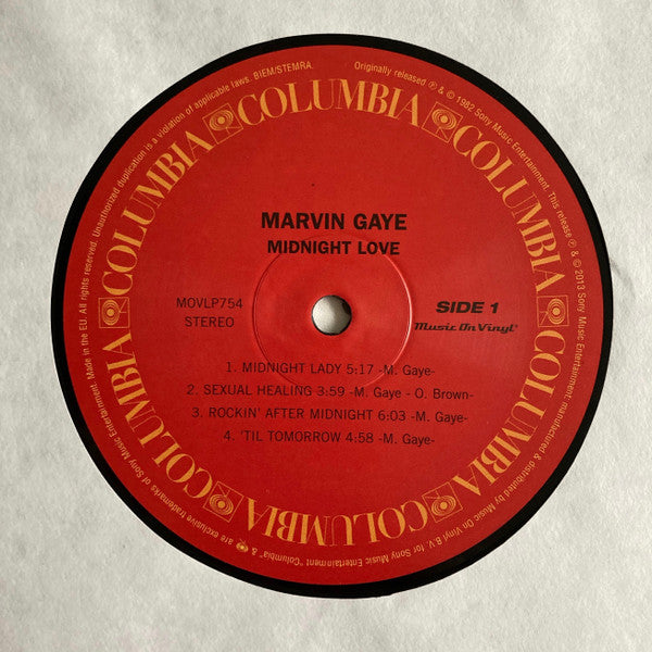 Marvin Gaye : Midnight Love (LP, Album, RE, 180)