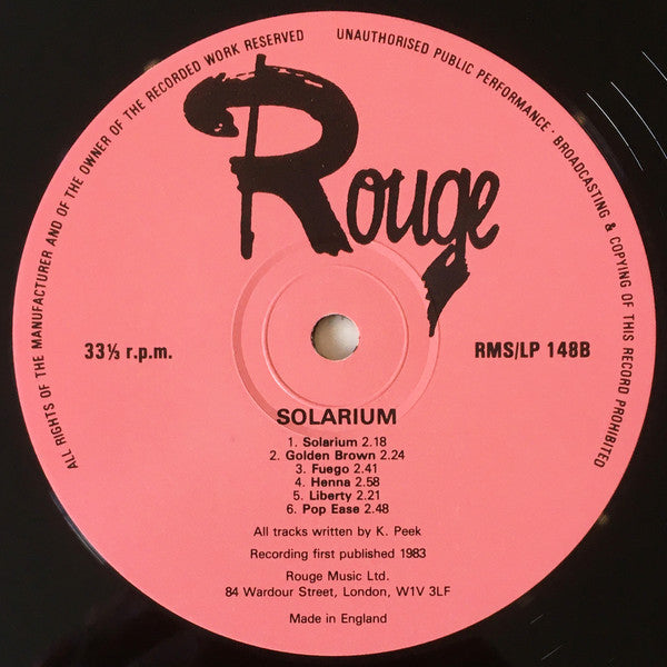 The Kevin Peek Experience : Solarium (LP)