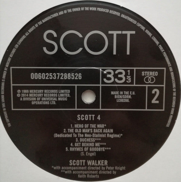 Scott Walker : Scott 4 (LP, Album, RE, RM, 180)