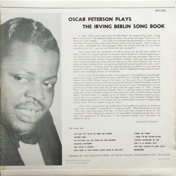 Oscar Peterson : Plays The Irving Berlin Song Book (LP, Album, Mono)