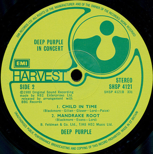 Deep Purple : In Concert (2xLP, Album)