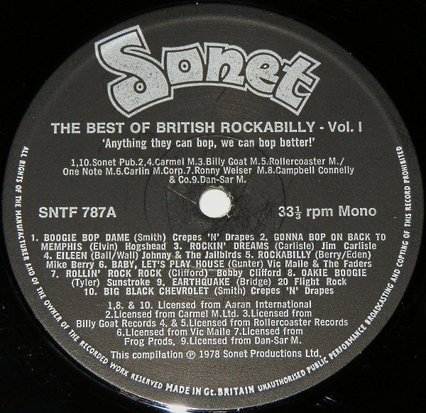 Various : The Best Of British Rockabilly Volume 1 (Anything They Can Bop, We Can Bop Better!) (LP, Comp, Mono)