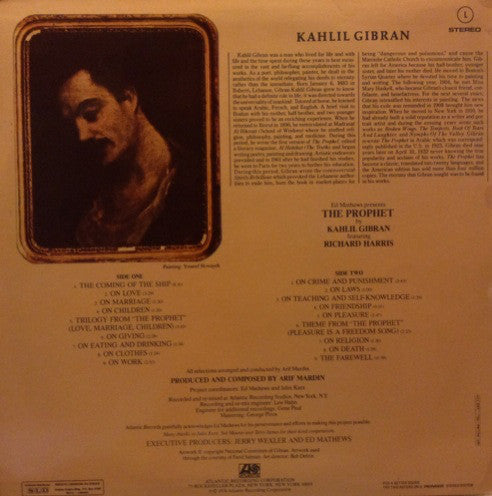 Khalil Gibran Featuring Richard Harris : The Prophet (LP, Album)