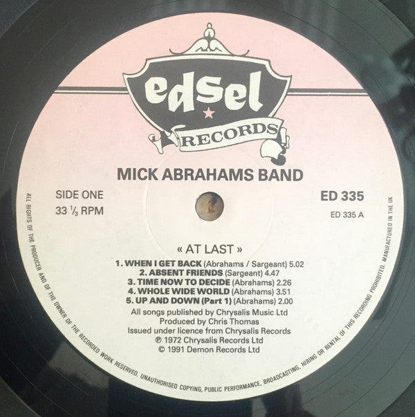 Mick Abrahams Band : At Last (LP, Album, RE)